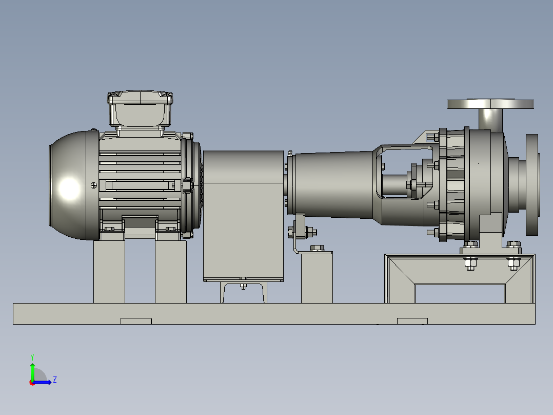 直接耦合电动机的离心泵左视图