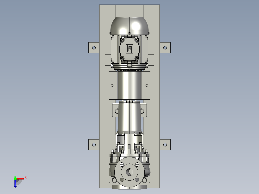 直接耦合电动机的离心泵俯视图