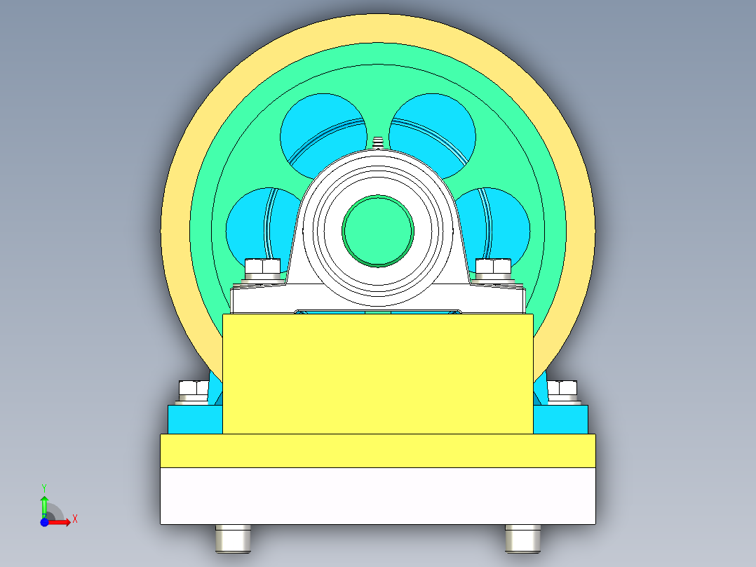 托辊预装配前视图