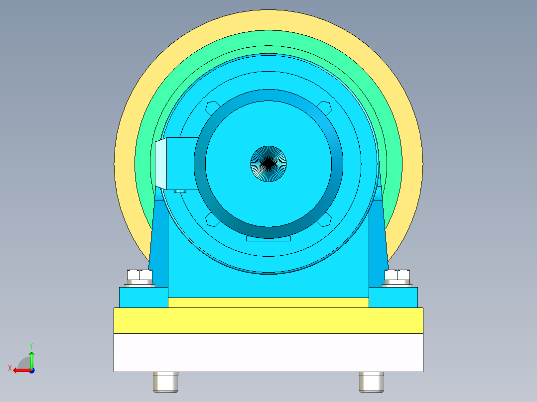 托辊预装配后视图