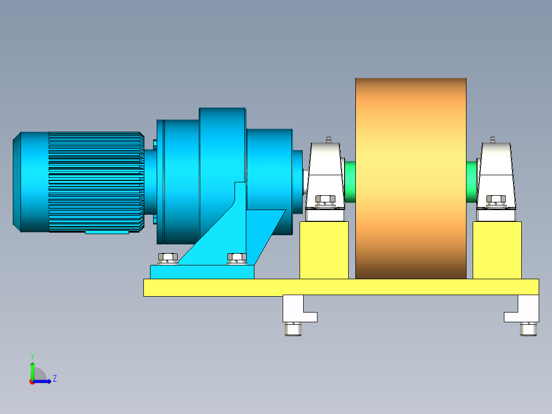 托辊预装配左视图