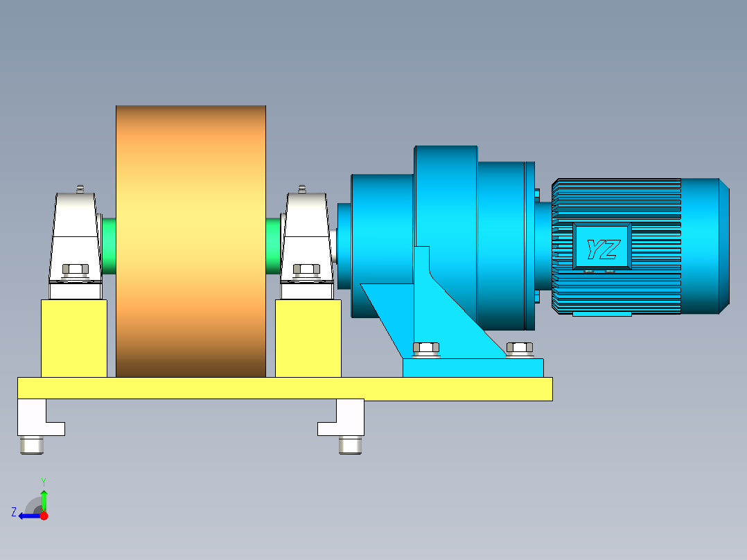托辊预装配右视图