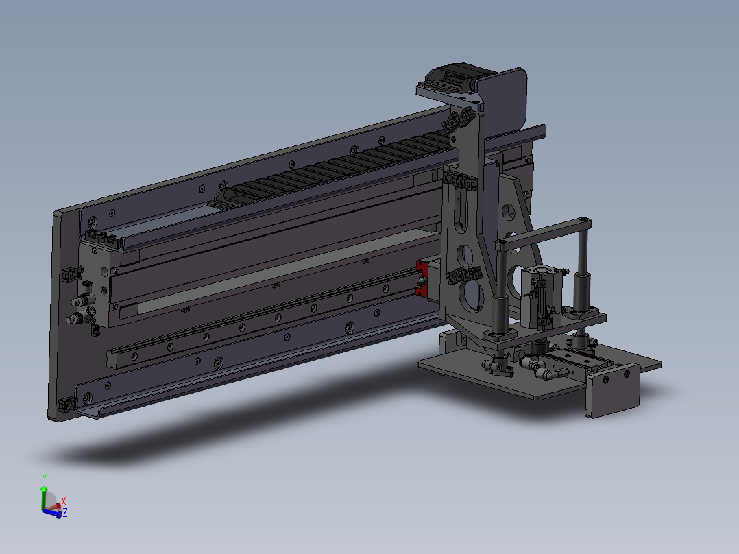 气缸XZ移栽机械手3d图带气动夹爪工装夹具 移栽机器人3d模型