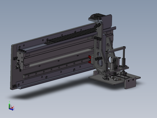 气缸XZ移栽机械手3d图带气动夹爪工装夹具 移栽机器人3d模型