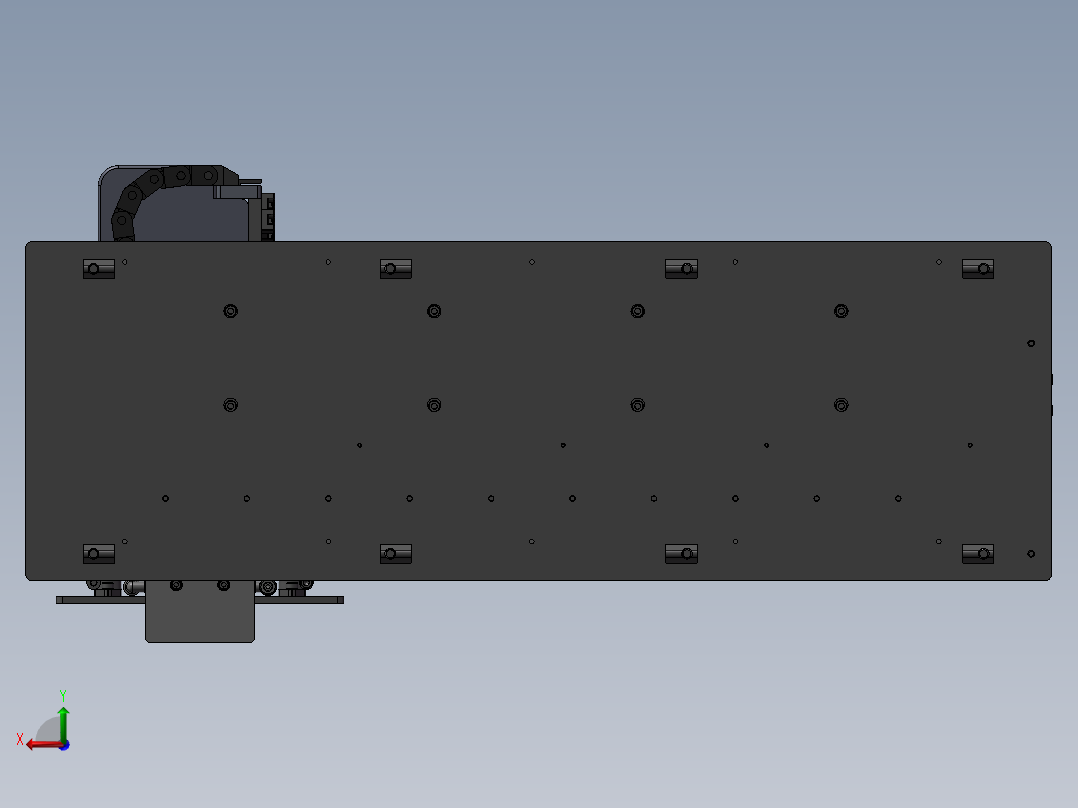 气缸XZ移栽机械手3d图带气动夹爪工装夹具 移栽机器人3d模型后视图