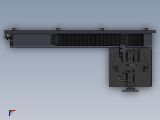 气缸XZ移栽机械手3d图带气动夹爪工装夹具 移栽机器人3d模型俯视缩略图