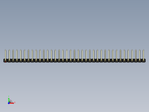 彩色公排针 100mil 2.54mm 系列-DS1022_black_37p_100mil_TypeU_rev1.0前视缩略图