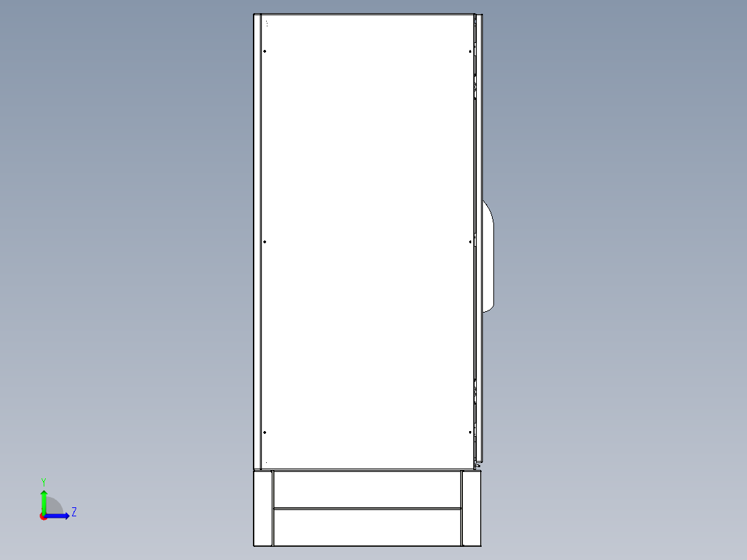 16折型材机柜3D图纸 钣金机械设计素材 钣金电控柜3d三维模型左视图