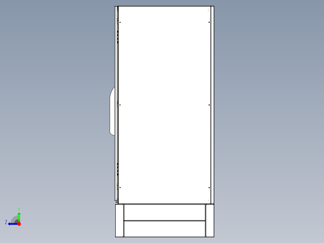 16折型材机柜3D图纸 钣金机械设计素材 钣金电控柜3d三维模型右视图