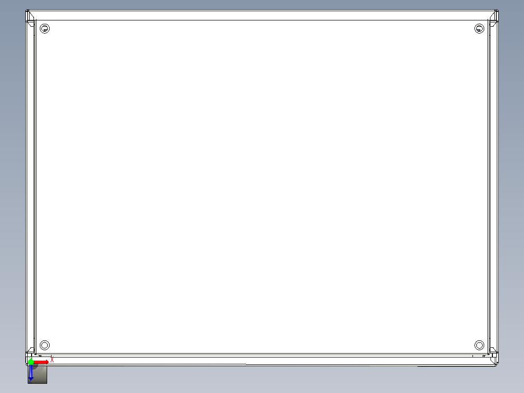 16折型材机柜3D图纸 钣金机械设计素材 钣金电控柜3d三维模型俯视图