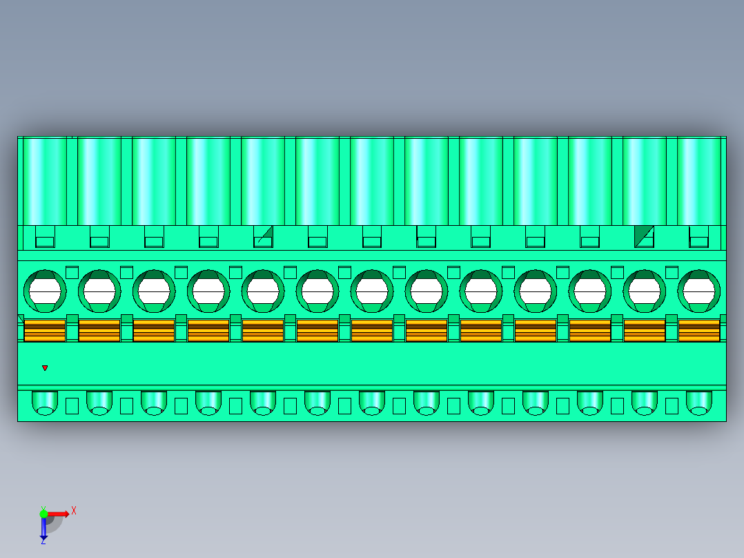 DEGSON 2EDG 系列 5.08mm 可插拔接线端子组-2EDGKDB-5.08-13P-14-00AH俯视图