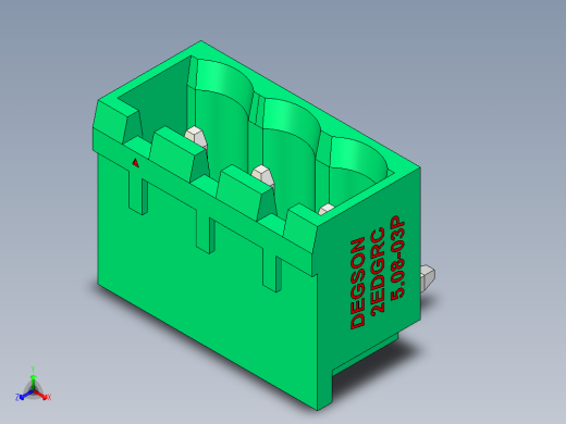 DEGSON 2EDG 系列 5.08mm 可插拔接线端子组-2EDGRC-5.08-03P-14-00AH正等轴测缩略图