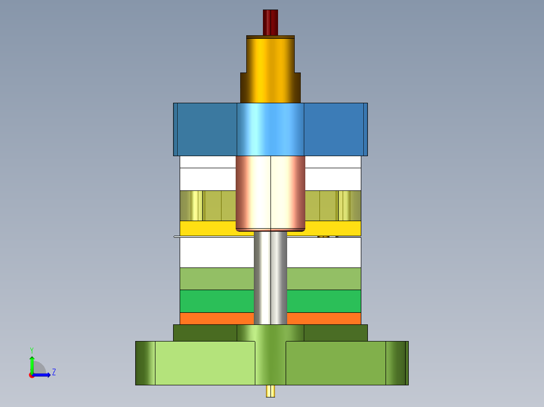 电器插座冲孔落料复合模（CAD图+Proe三维）左视图