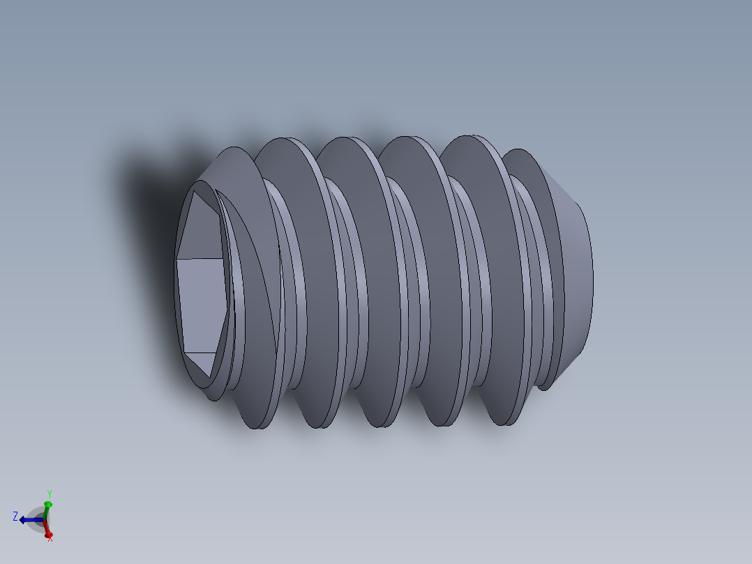 UNC 平头紧定螺钉-UNC SET SCREW 10-24 x0.250.SLDPRT主视图