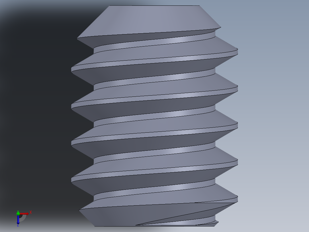 UNC 平头紧定螺钉-UNC SET SCREW 10-24 x0.250.SLDPRT俯视图