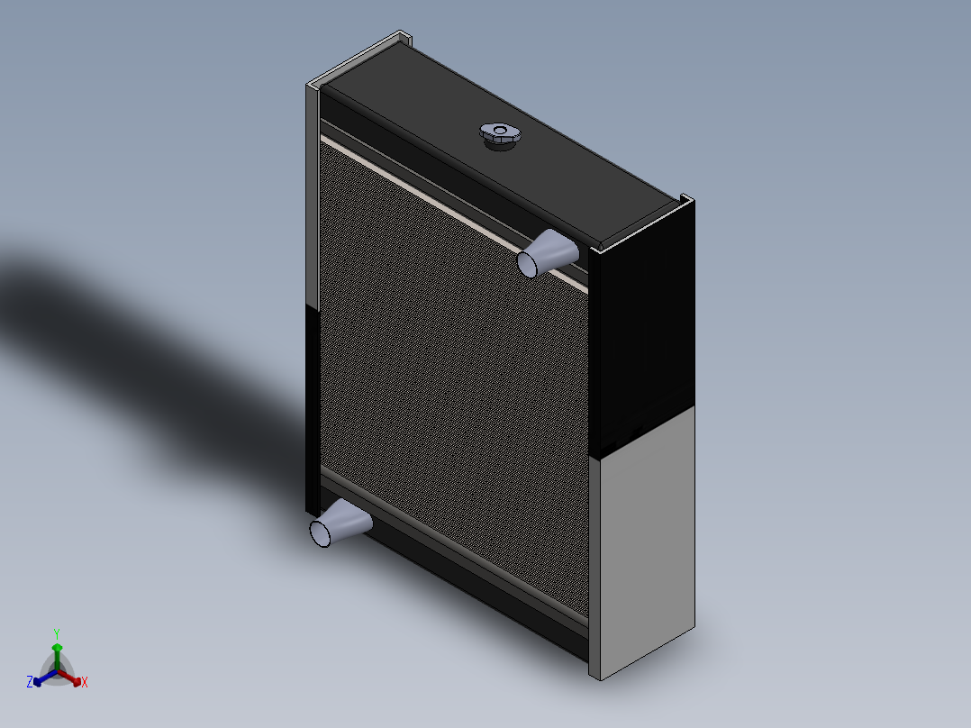 散热器散热水箱正等轴测图