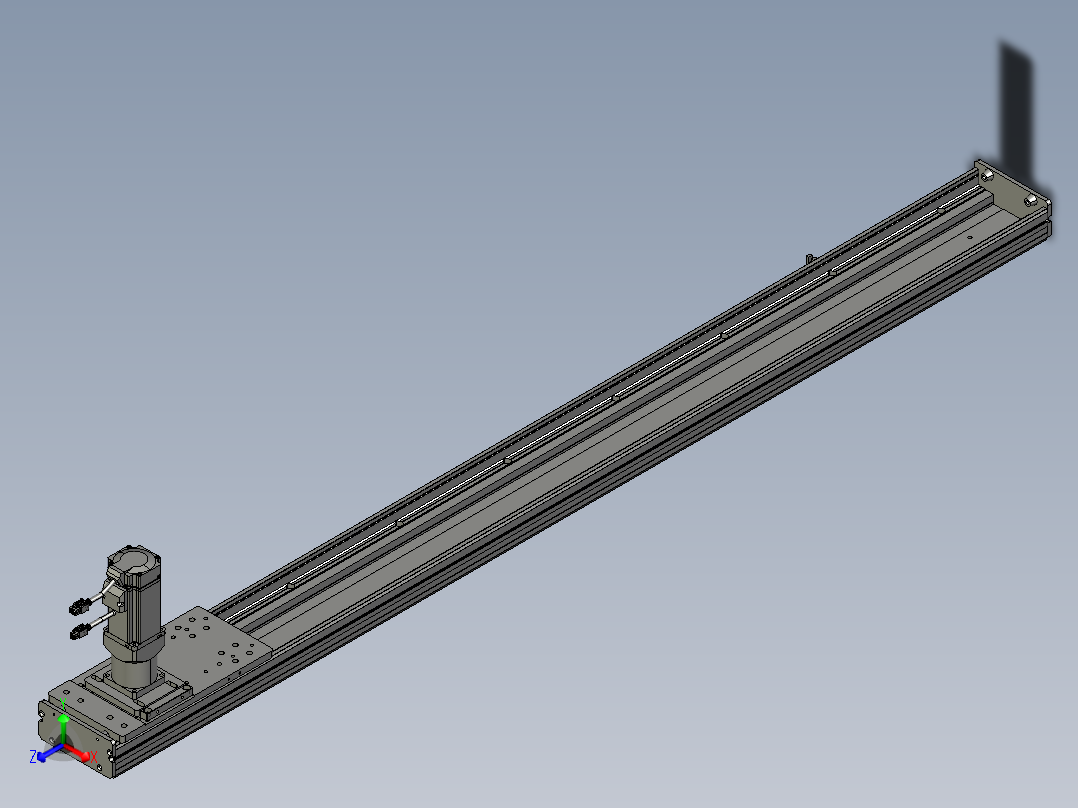 东锦齿条传动DH136G-S1400-BU-减速机+P400W正等轴测图