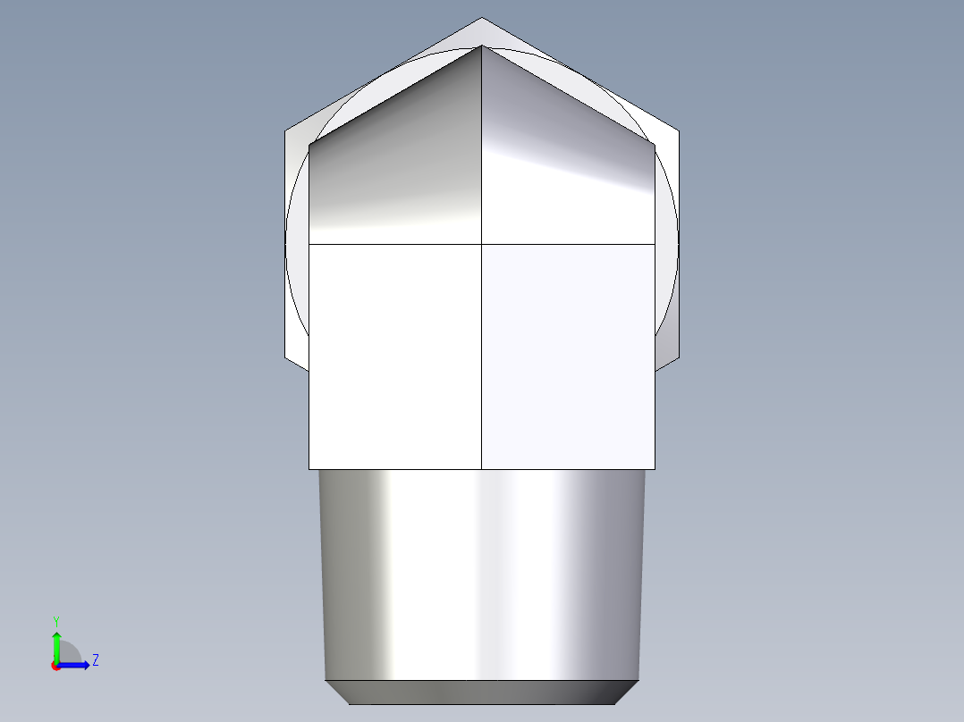 卡套式工业通用硬管接头EO_Male_stud_elbow_WE28L1NPT71左视图