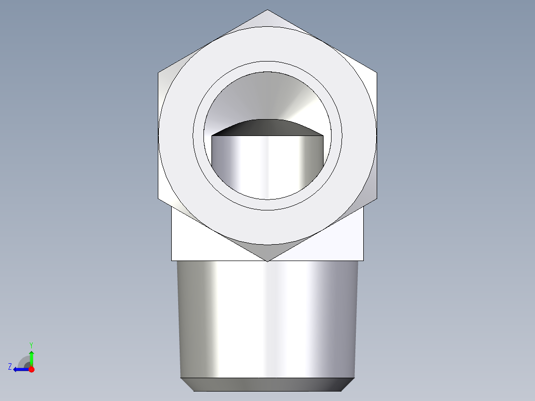 卡套式工业通用硬管接头EO_Male_stud_elbow_WE28L1NPT71右视图