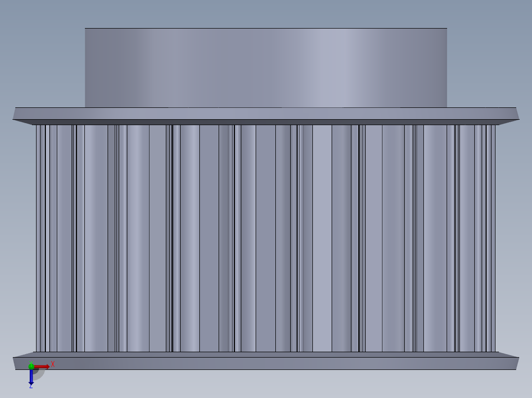 正时皮带轮--sw三维 3d模型设计图俯视图