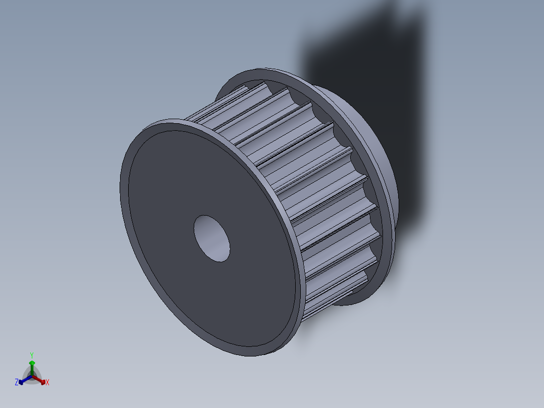 正时皮带轮--sw三维 3d模型设计图正等轴测图