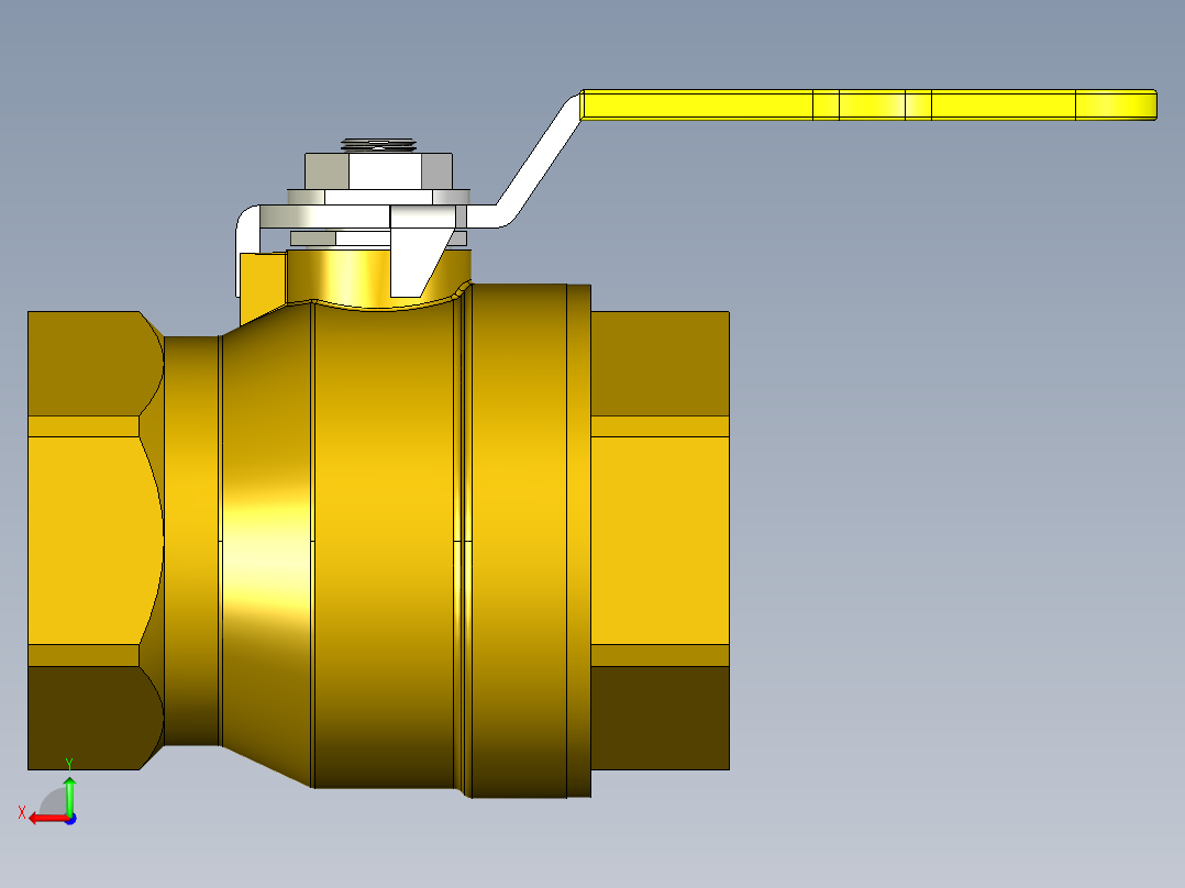 管道手动球阀-水管开关阀-手动阀门铜球阀DN40后视图