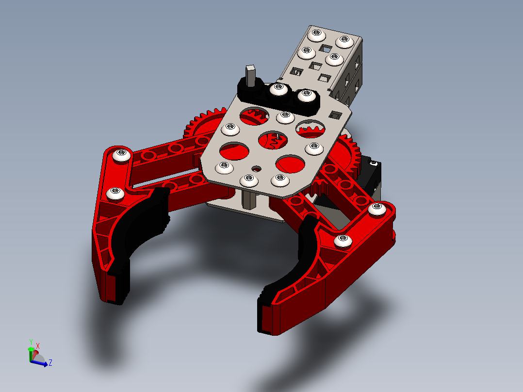 可以3D打印的机器人抓手末端执行器主视图