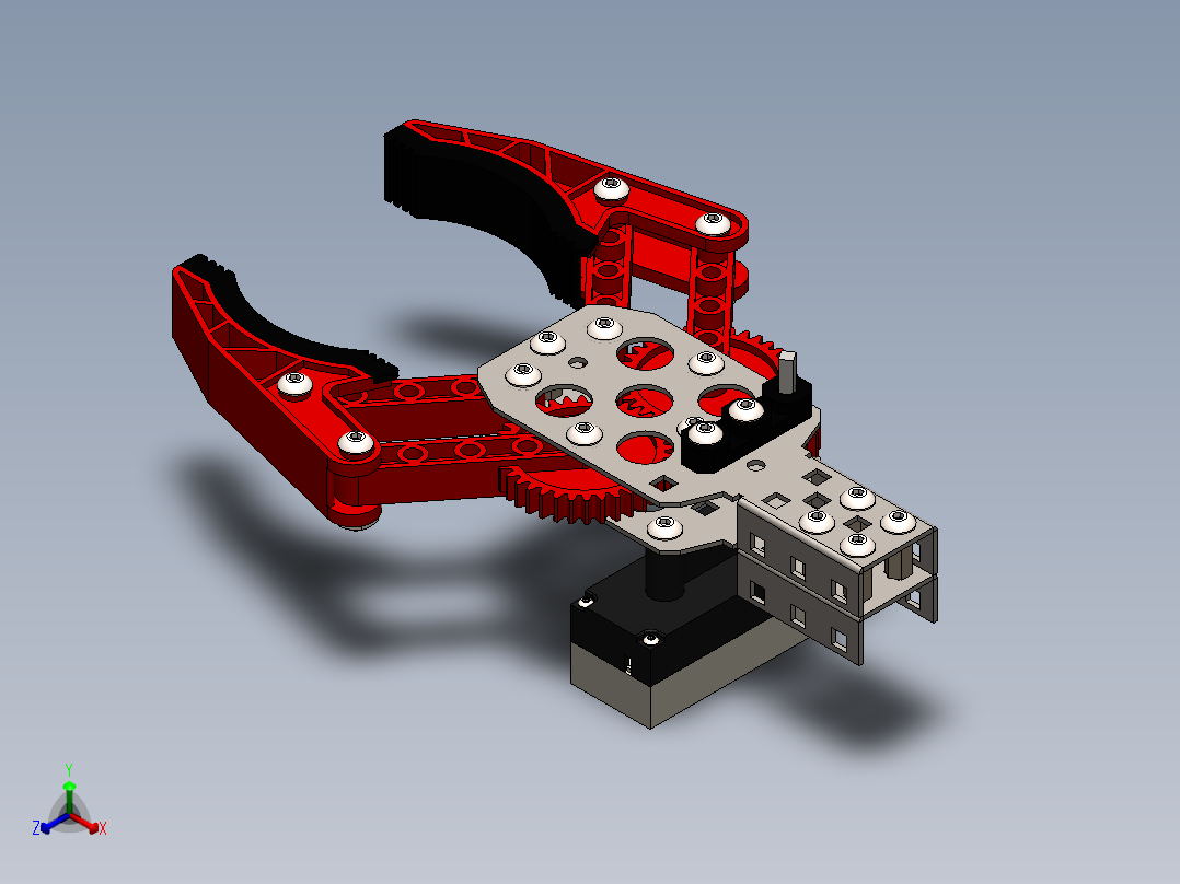 可以3D打印的机器人抓手末端执行器正等轴测图