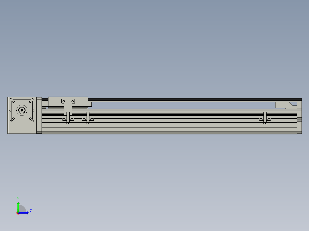 东锦同步带传动-直线滑台模组DH85B-L100-S400-BL-P400W左视图