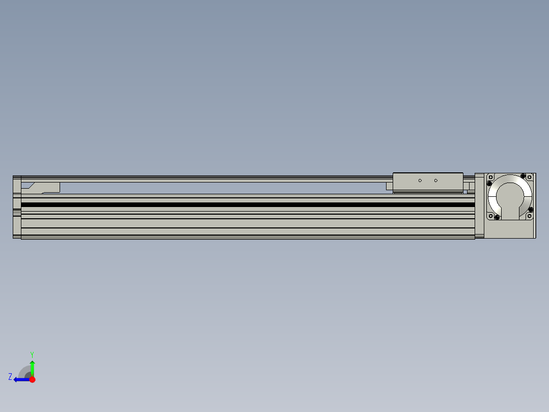 东锦同步带传动-直线滑台模组DH85B-L100-S400-BL-P400W右视图