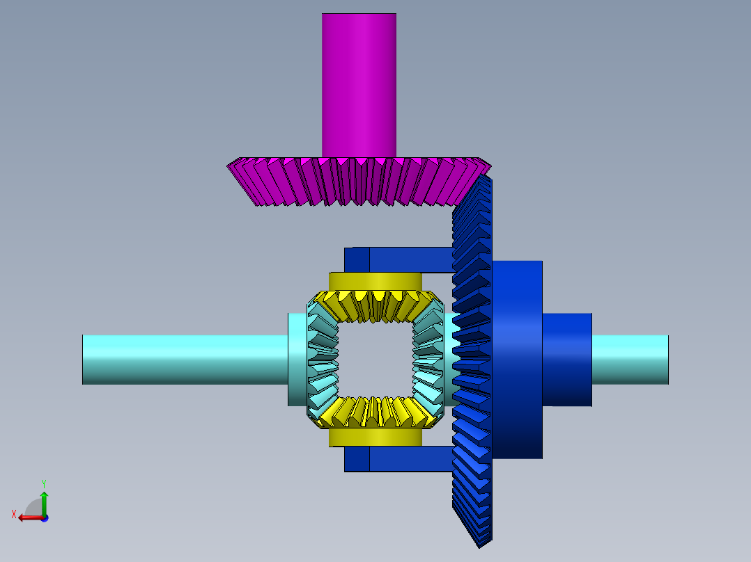 差速器齿轮后视图