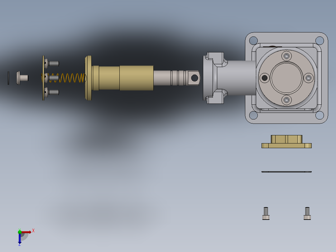 改型卧式柱塞泵三维SW模型俯视图