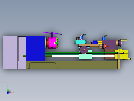 带刀架标手动普通卧式机床前视缩略图