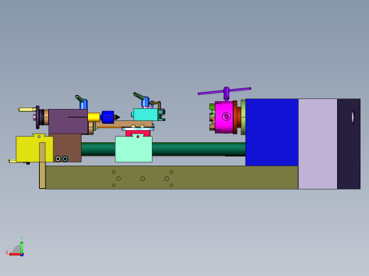 带刀架标手动普通卧式机床后视缩略图