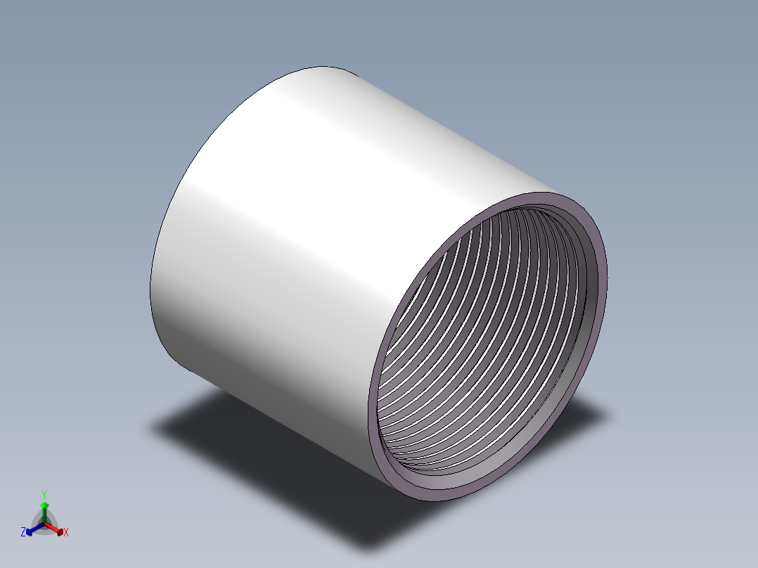 管箍-等径直通 DN40正等轴测图