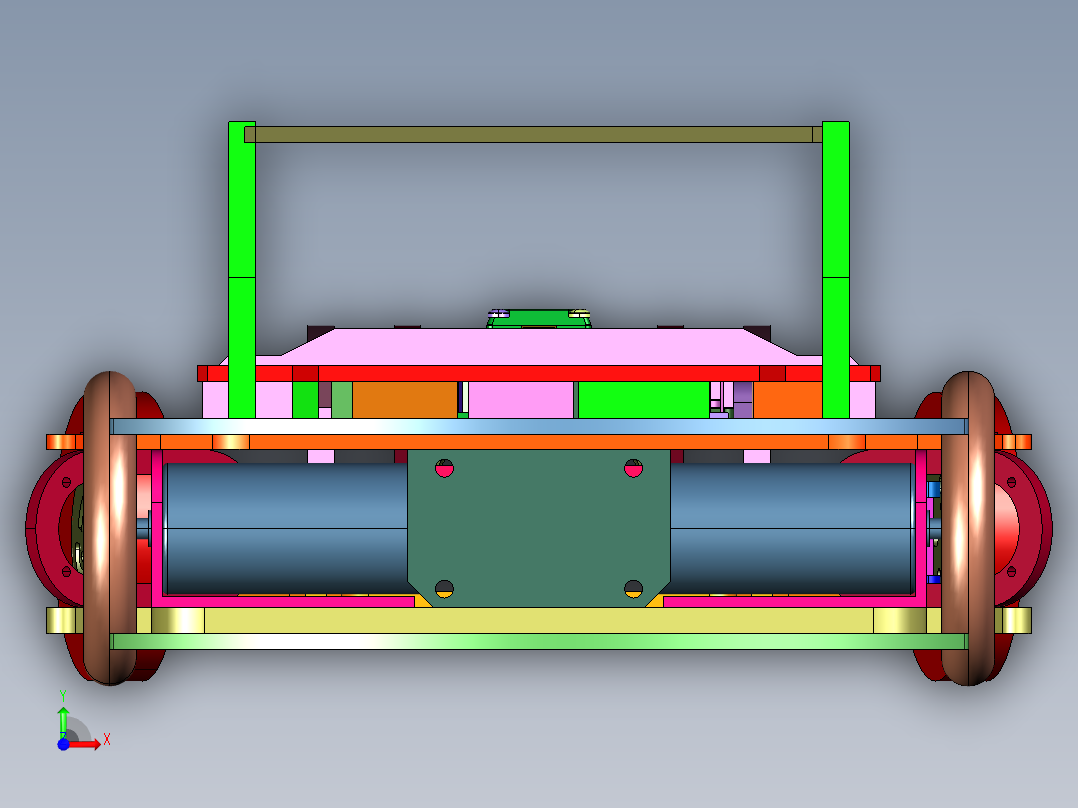 工程智能驱动小车前视图