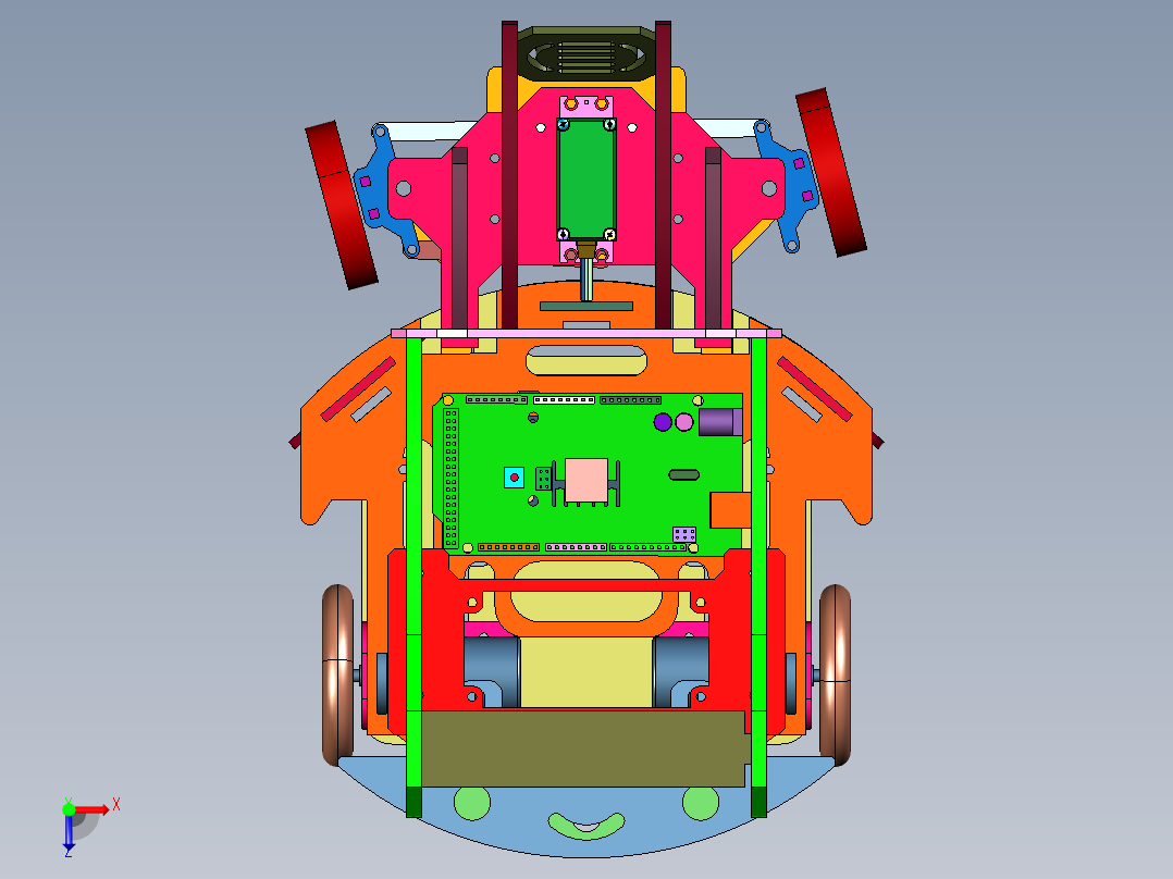 工程智能驱动小车俯视图