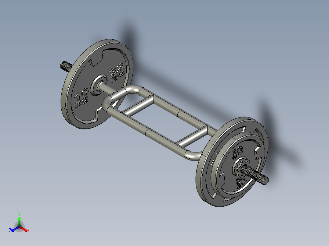 三头肌棒正等轴测图