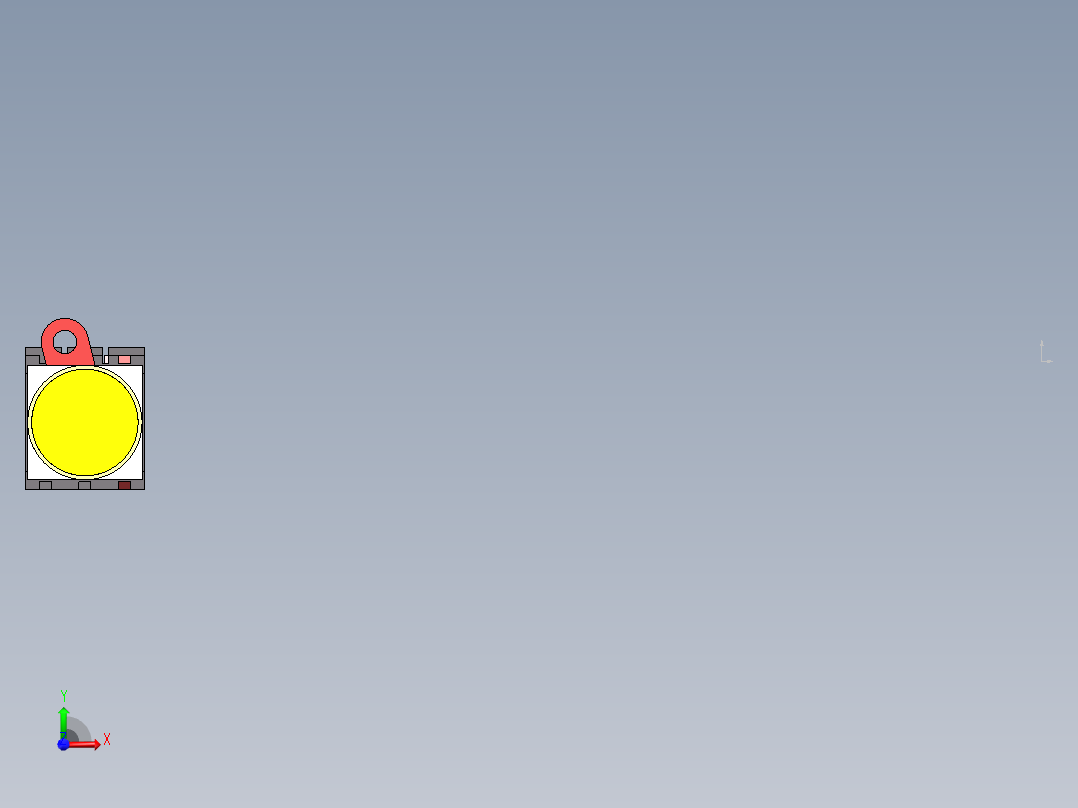 自复位按钮（不带灯）YW1B-M1E10Y（24V黄）前视图