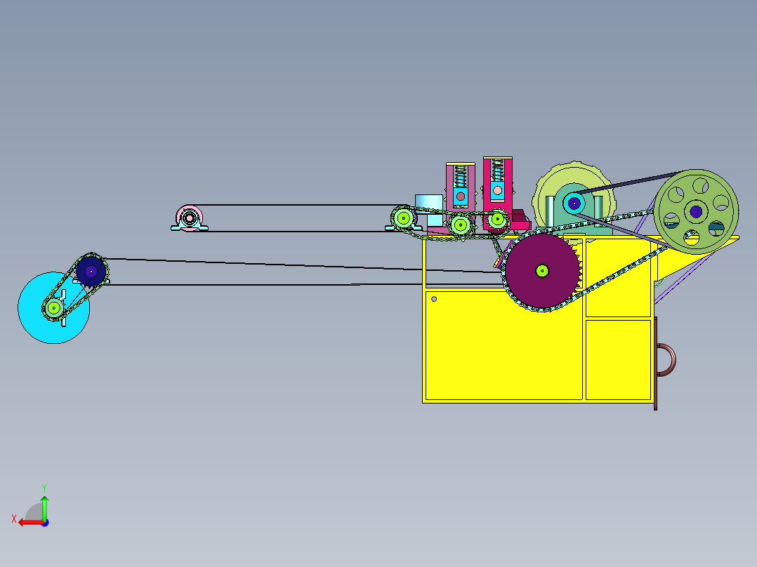 滚筒组合式纤维植物提取机后视图