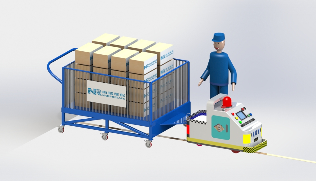 牵引式AGV小车3D模型