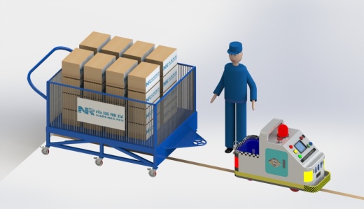 牵引式AGV小车3D模型缩略图