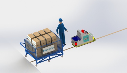 牵引式AGV小车3D模型缩略图