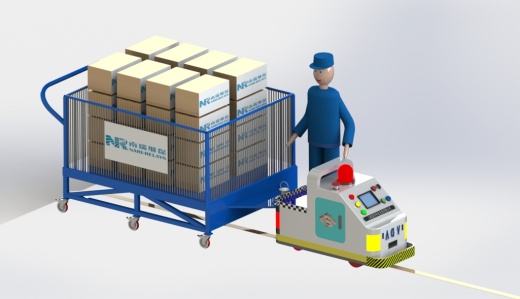 牵引式AGV小车3D模型缩略图