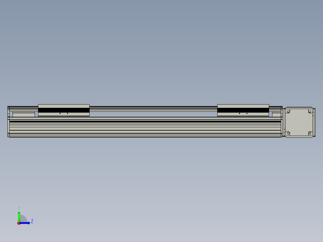 直线模组LHB17-L40-S500-R(B)设计图纸左视图