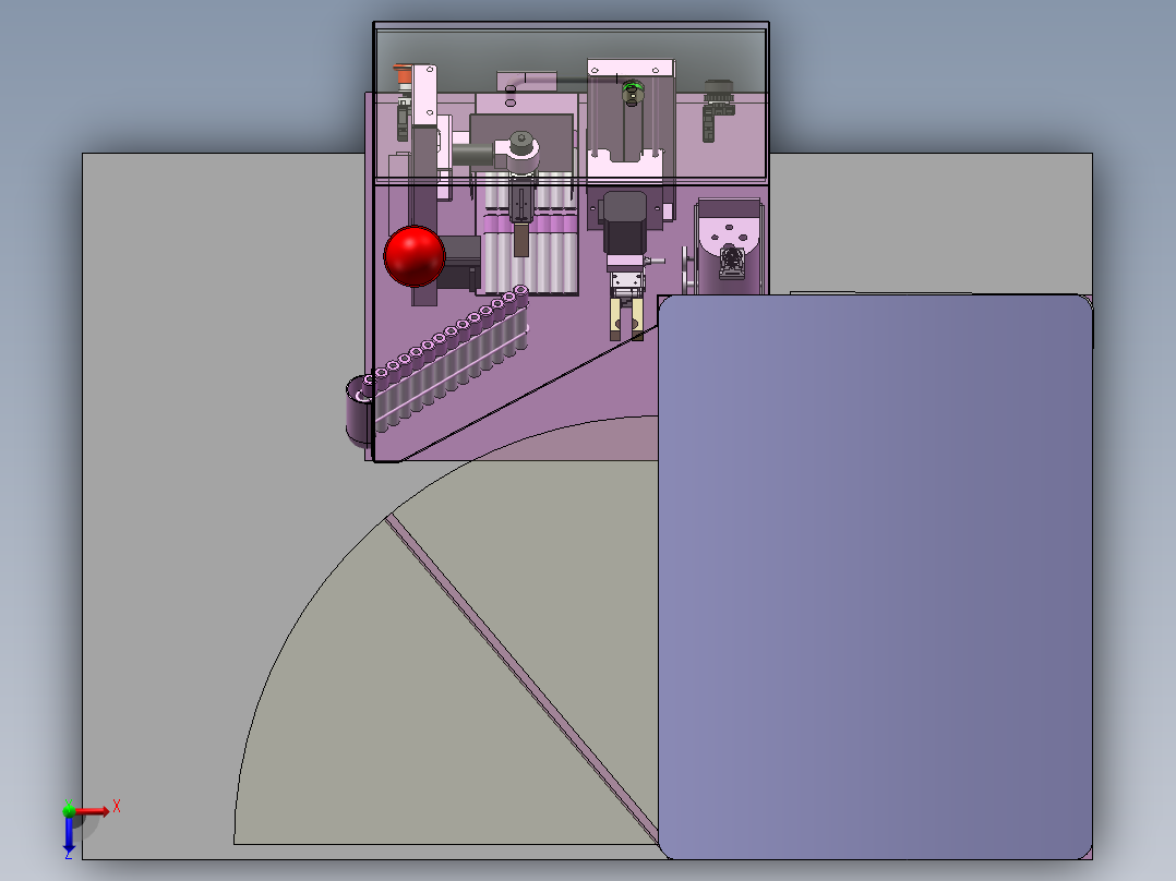 单个试管检测加载机sw22俯视图