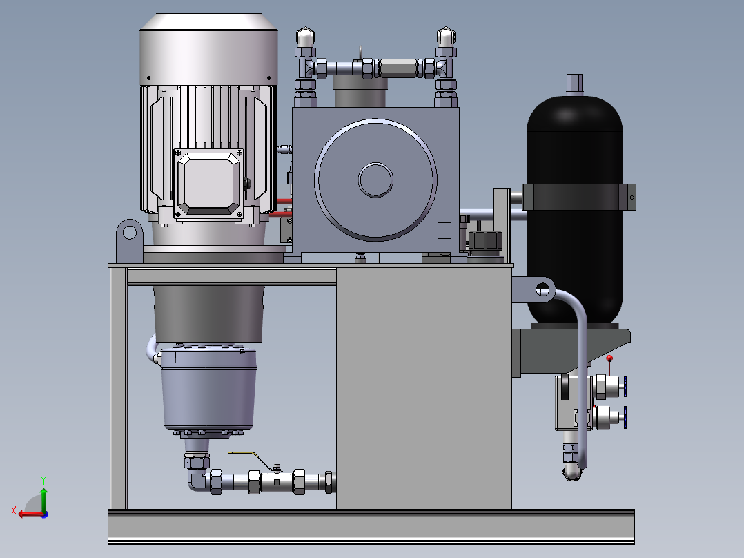 试验台设备液压站后视图