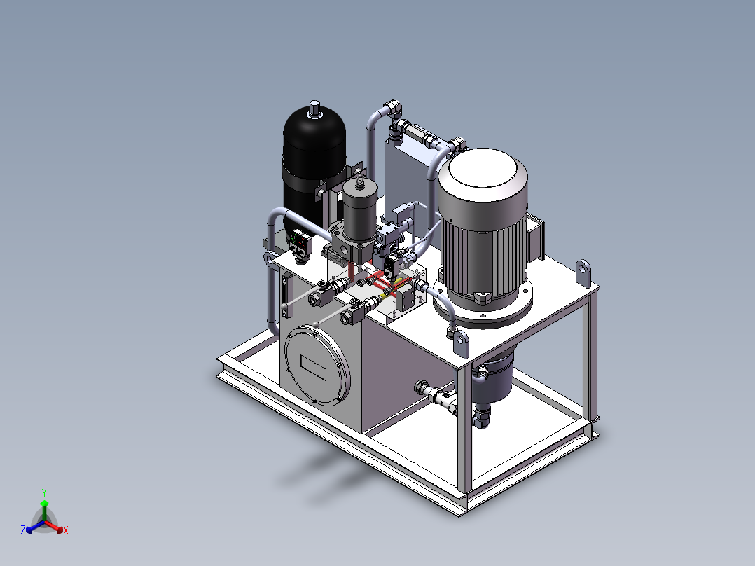 试验台设备液压站正等轴测图