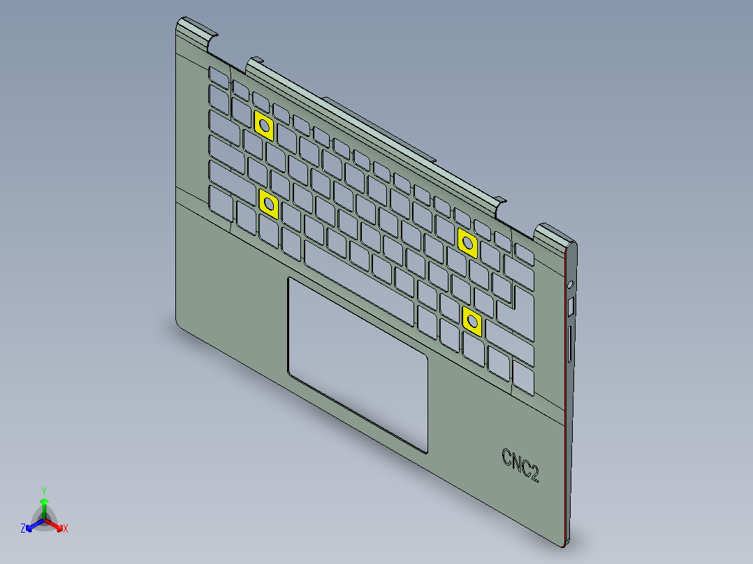 电脑外壳铣触摸框高光C角程序模型