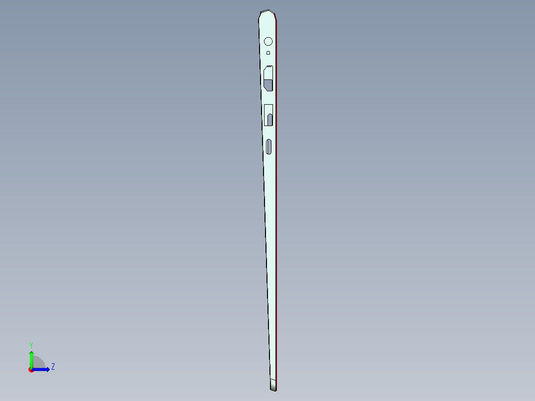 电脑外壳铣触摸框高光C角程序模型左视图